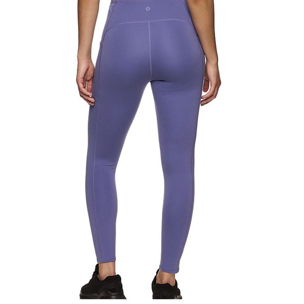 Gaiam Blue High-Rise Yoga Leggings with Side Pockets | Size S